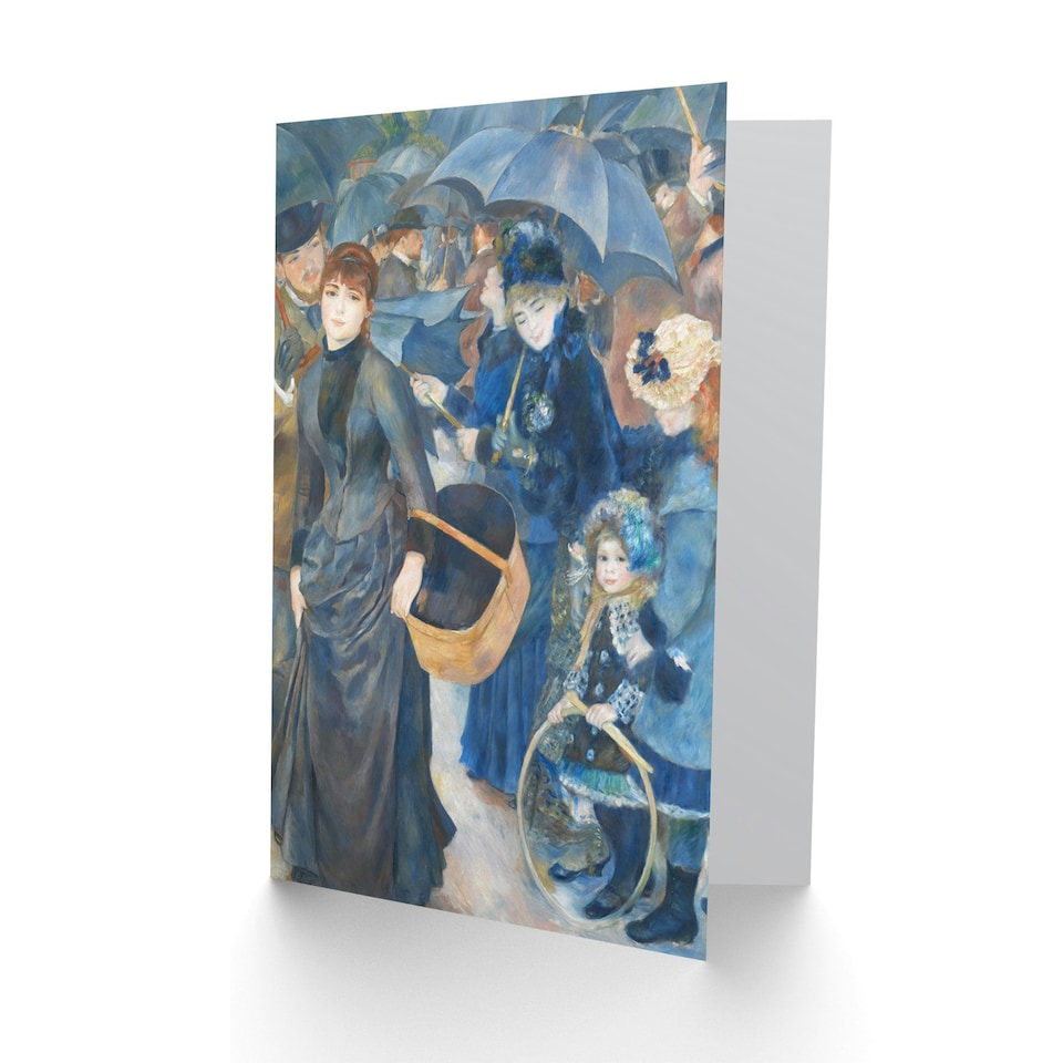 image 1 of Renoir The Umbrellas Paris Crowd Old Master Painting Greeting Card