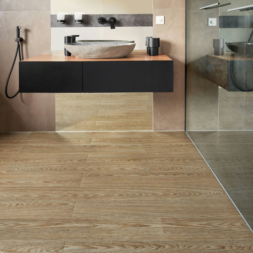 image 1 of NOVECRAFTO Self Adhesive Vinyl Floor Planks – Peel & Stick Flooring – Beige Grey Wood Effect – Easy DIY Installation – Durable & Waterproof Tiles Brown | 1.39 sqm