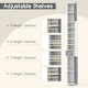image 9 of COSTWAY Slim Bathroom Cabinet Floor Storage Organizer White Grey