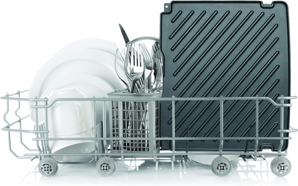 image 1 of Sage The No-mess Waffle Plates, Quick Release Non-Stick Waffle Plates for The BBQ & Press Grill SGR700, Black