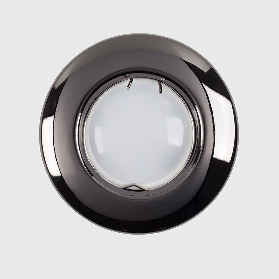 image 1 of ValueLights Downlight Fixed Black Chrome Ceiling Light Fitting Single Pack