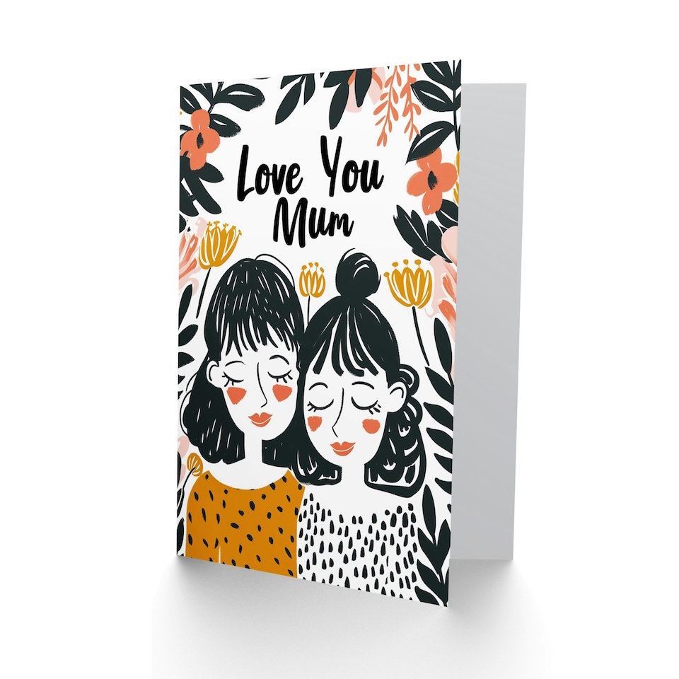 image 1 of Mothers Day Card Boho Floral Love You Mum Card