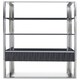 image 1 of Interiors by Premier Hi Gloss Grey Shelf Unit, Sleek Grey Gloss Shelves with Polished Stainless Steel Frame, Modern Open Storage Silver