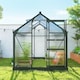 image 9 of Outsunny 6x6ft Walk-In Polycarbonate Greenhouse Plant Grow Galvanized