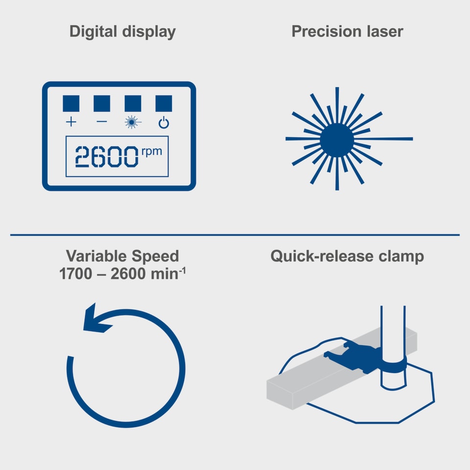 image 1 of Scheppach DP60 Bench Pillar Drill, 710W, 2 Speed, 13mm Chuck, Digital Display, Laser Guide, LED Light