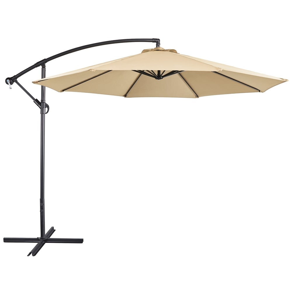 Yaheetech 289 cm Patio Offset Umbrella Cantilever Umbrella-Tan