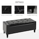 image 5 of HOMCOM PU Leather Storage Ottoman Bench Storage Chest Tufted Ottoman Cube with Flipping Top 92L x 40W x 40H cm Black