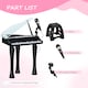 image 7 of AIYAPLAY 32 Keys Kids Piano Keyboard with Stool, Lights, Microphone, Multiple Sounds, Removable Legs, Electronic Musical Instrument for Boys Girls, Black