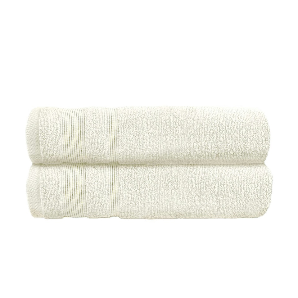image 1 of Luxury Zero Twist Egyptian Cotton Bath Towels 70 x 120cm - Pack of 2 Cream | Bath towel