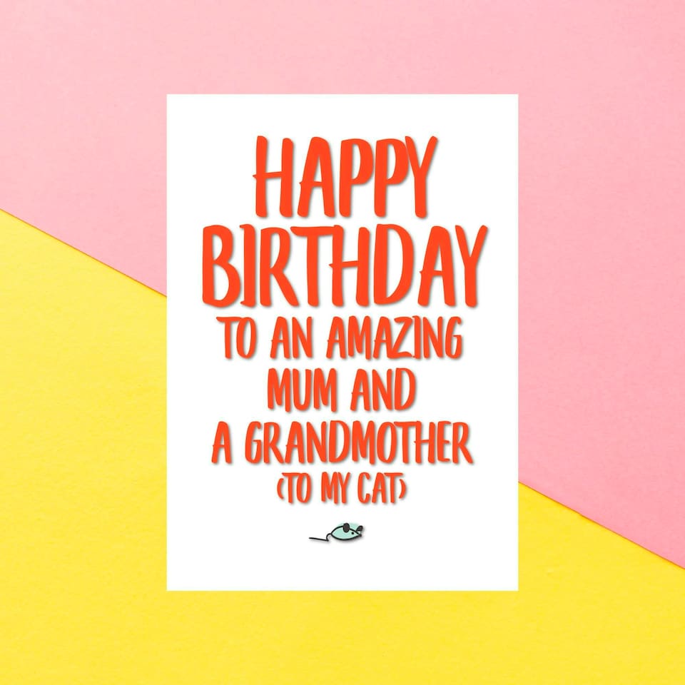 Happy Birthday Cat Grandmother Greetings Card
