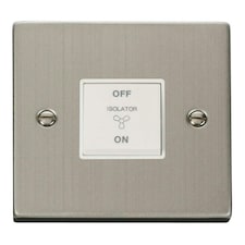 SE HOME Stainless Steel 10A 3 Pole Fan Isolation Switch White | Stainless Steel