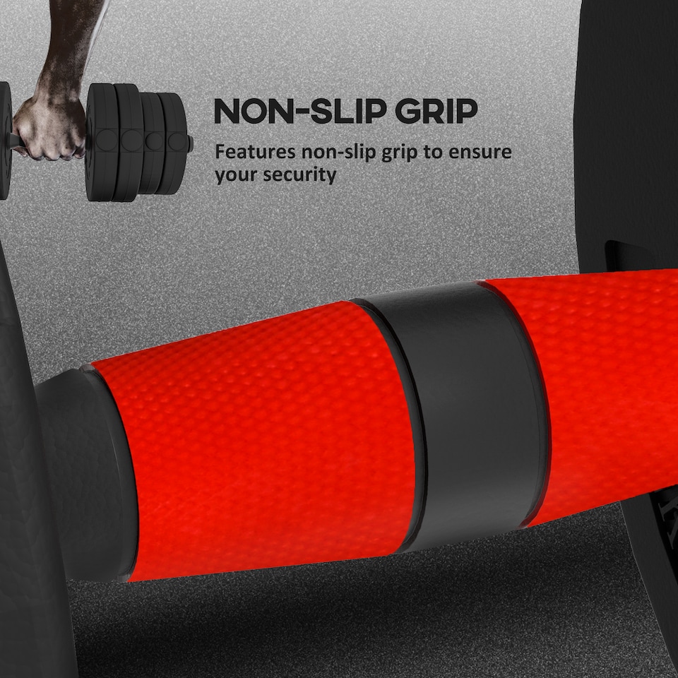 image 1 of HOMCOM 30kg Adjustable 2 IN 1 Barbell Dumbbells Weight Set for Body Fitness | Black | Black | Standard