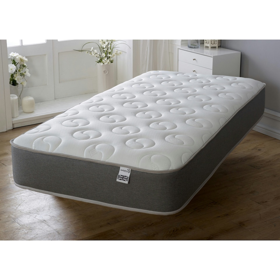 image 1 of Ying & Yang Hybrid Mattress - 20cm Deep, Premium Sprung & Memory Foam Support | Grey | Small Double