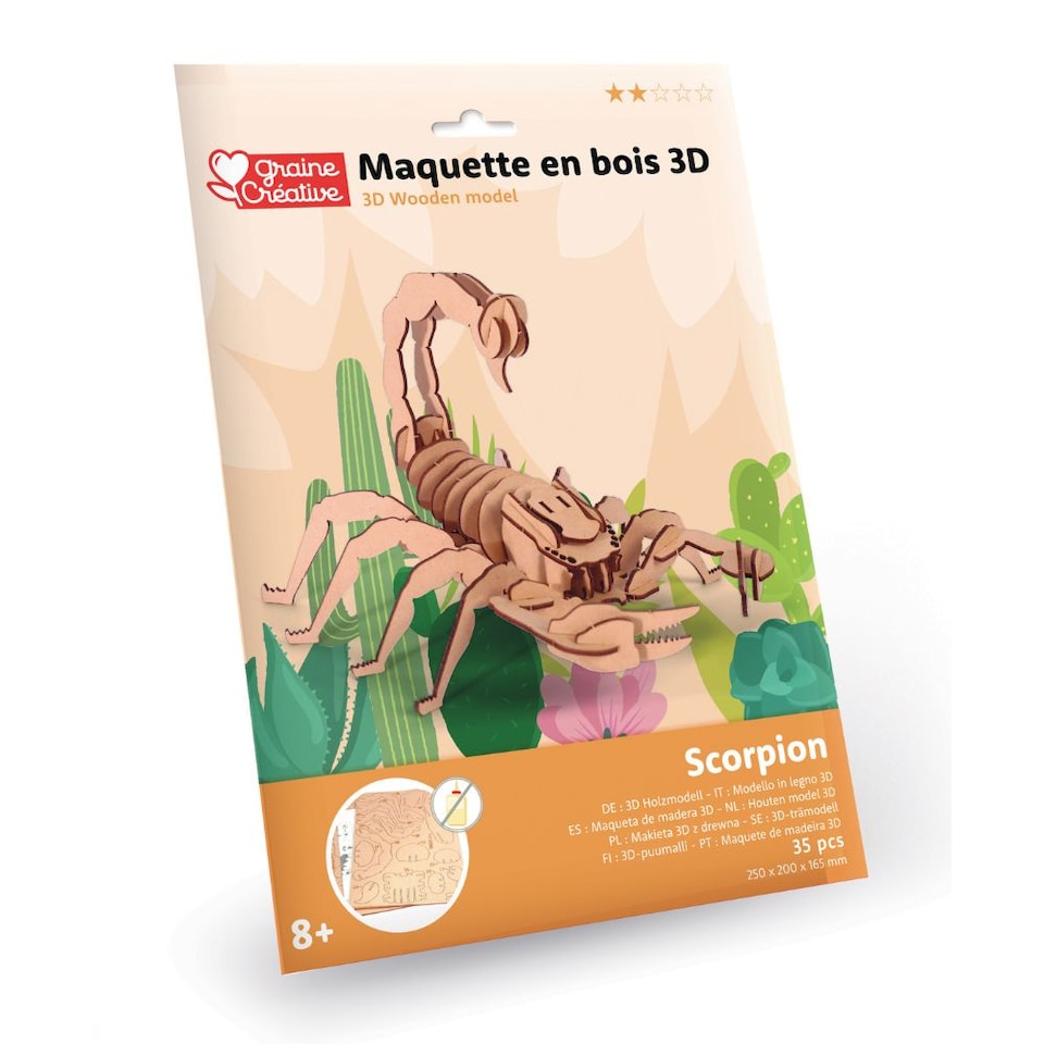 image 1 of 3D Wooden Model Kit Scorpion - Craft Gifts for 8 yrs