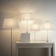 image 3 of Modern Rectangle Linen Light Shade Table or Floor lamps 13 inch Cream