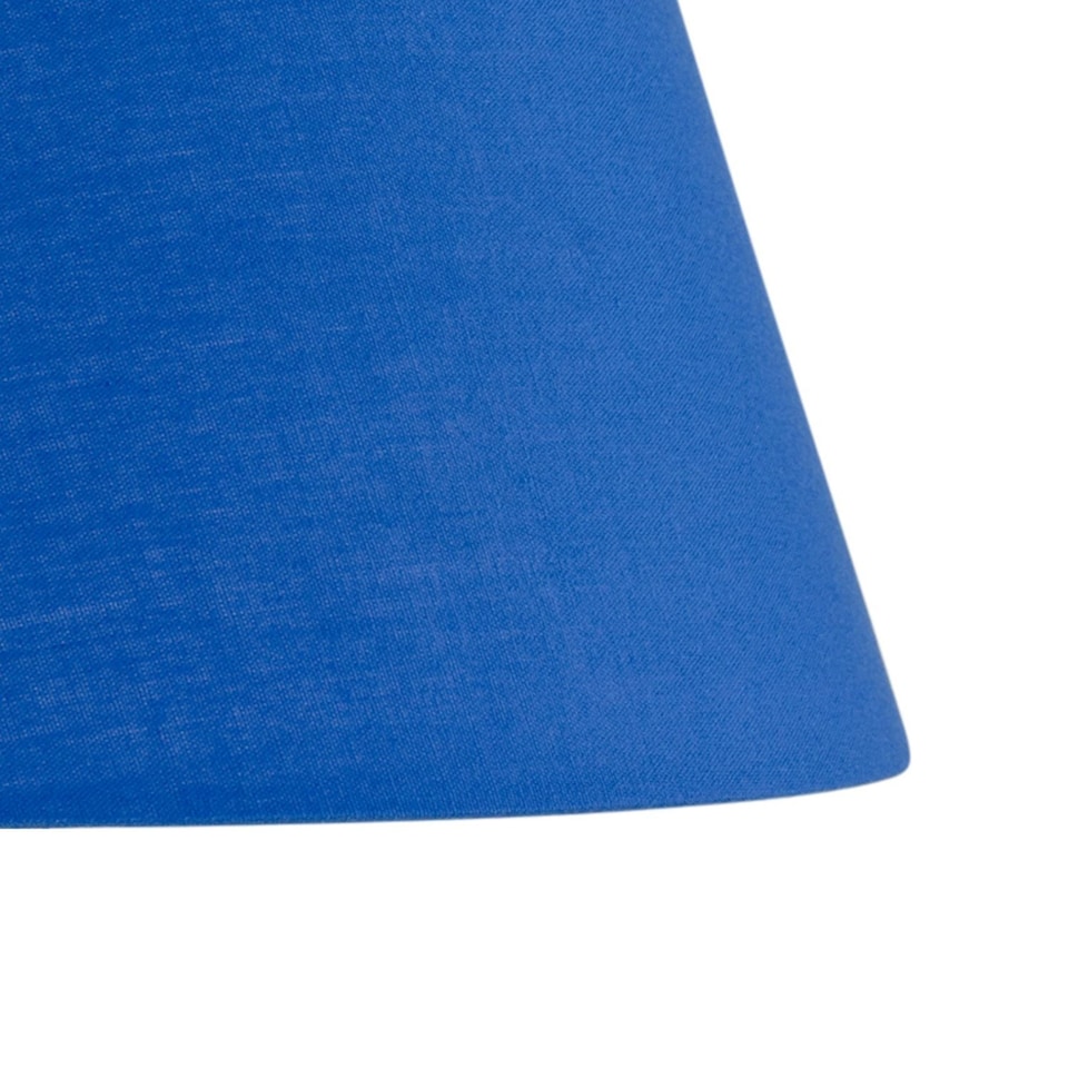 image 1 of Set of 2 Royal Blue Cotton 20cm Diameter Tapered Fabric Lamp Shades | Blue | Medium | 2