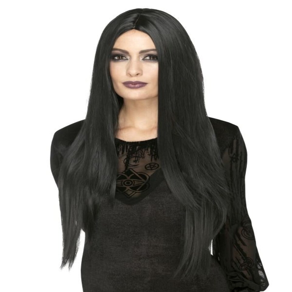 Deluxe Witch Wig - Black - Extra Long - 75cm/30in - Heat Resistant/Styleable - 45048 One Size