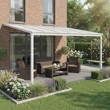 White Garden Veranda Canopy Patio Shade Pergola 10ft x 10ft