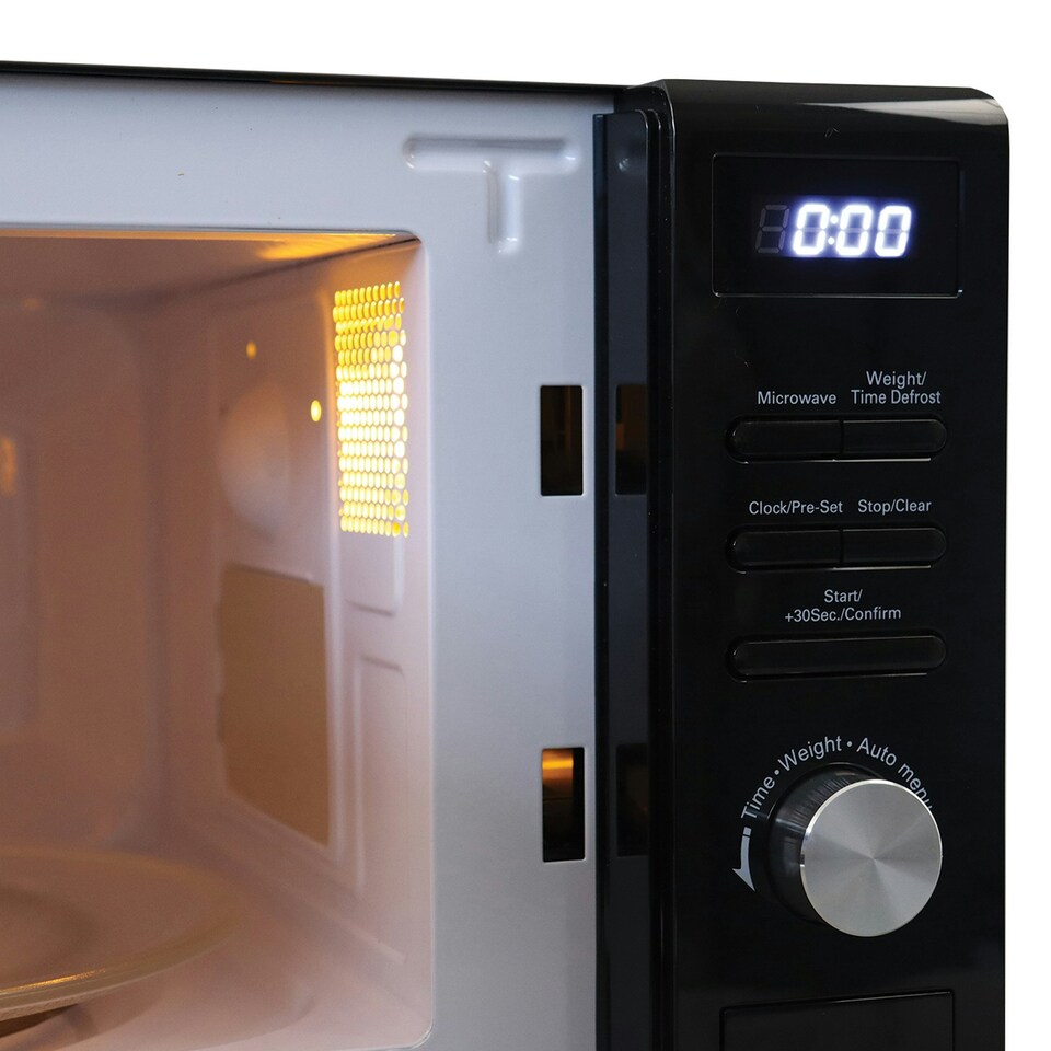 image 1 of Igenix IGMD0820B Digital Microwave, 20 Litre, 800 W, 5 Power Levels, Defrost by Time/Weight, 95 Minute Timer, Black