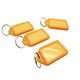 image 2 of Pack of 50 Large Orange Identity Tag Key Rings - Sliding Fob Keyrings Coloured