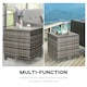image 4 of Outsunny Side Table Furniture Tempered Glass Garden Patio Wicker
