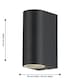 image 4 of Drayton - Black Outdoor Twin Wall Light | Black | Clear | 1