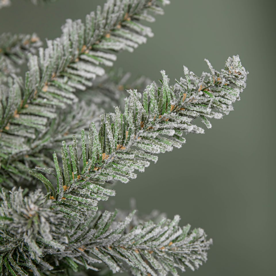 image 1 of 8ft (2.4m) Snowy Green & White Everlands Liberty Spruce Christmas Tree with Metal Stand