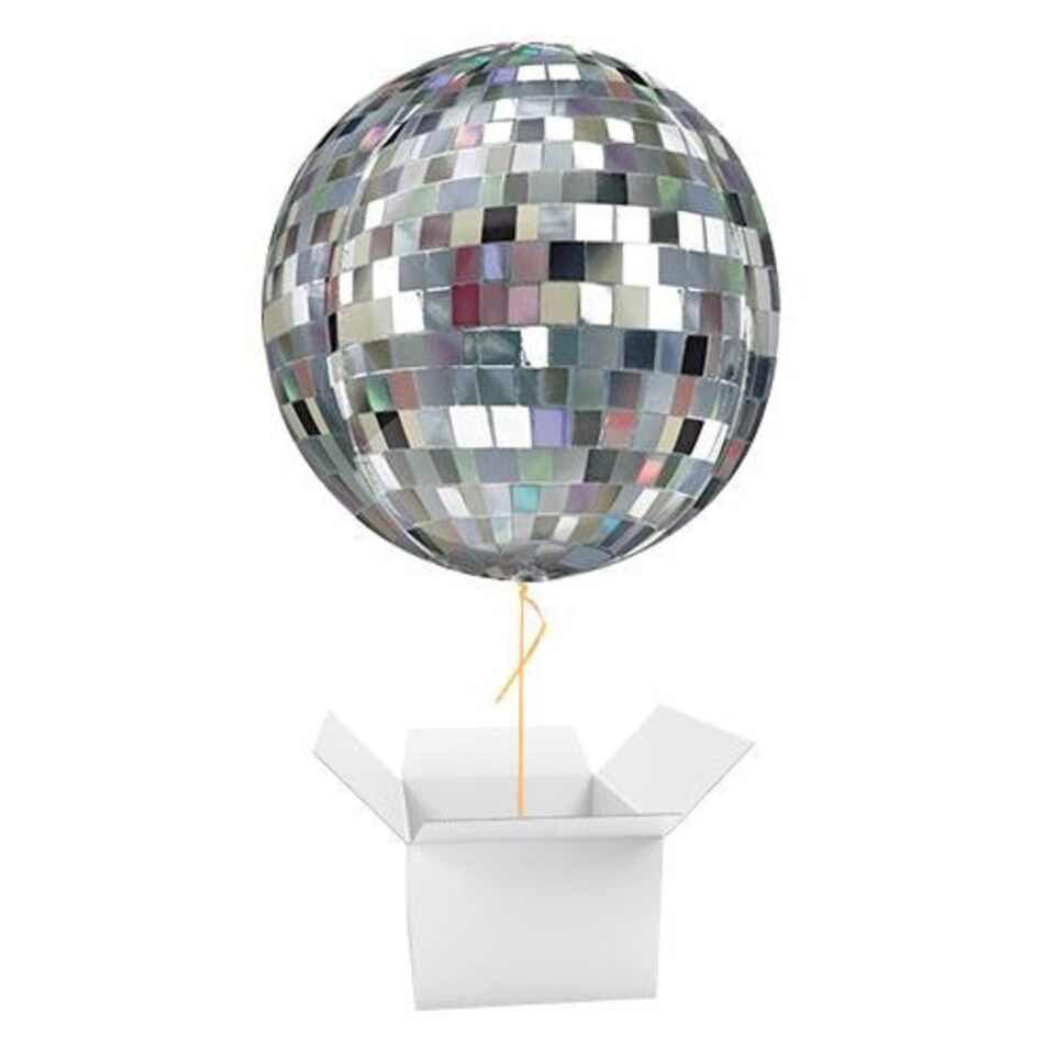 image 1 of Disco Ball Orbz Foil Helium Balloon - Inflated Balloon in a Box Multi