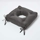 image 2 of Homescapes Grey Faux Suede Coccyx Cushion with Ties | Grey | Grey | 40cm x 40cm x 10cm (20" x 20" x 4")