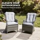 image 3 of Rattan Garden Dining Chairs Set of 2 - Grey Outdoor Patio Chairs with Cushions, Weatherproof Wicker Furniture