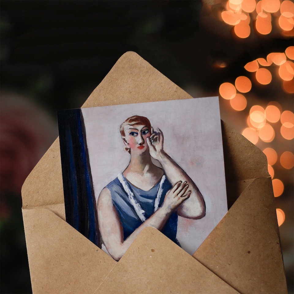 image 1 of Max Beckmann Art Card Valentine Tessier Portrait Painting