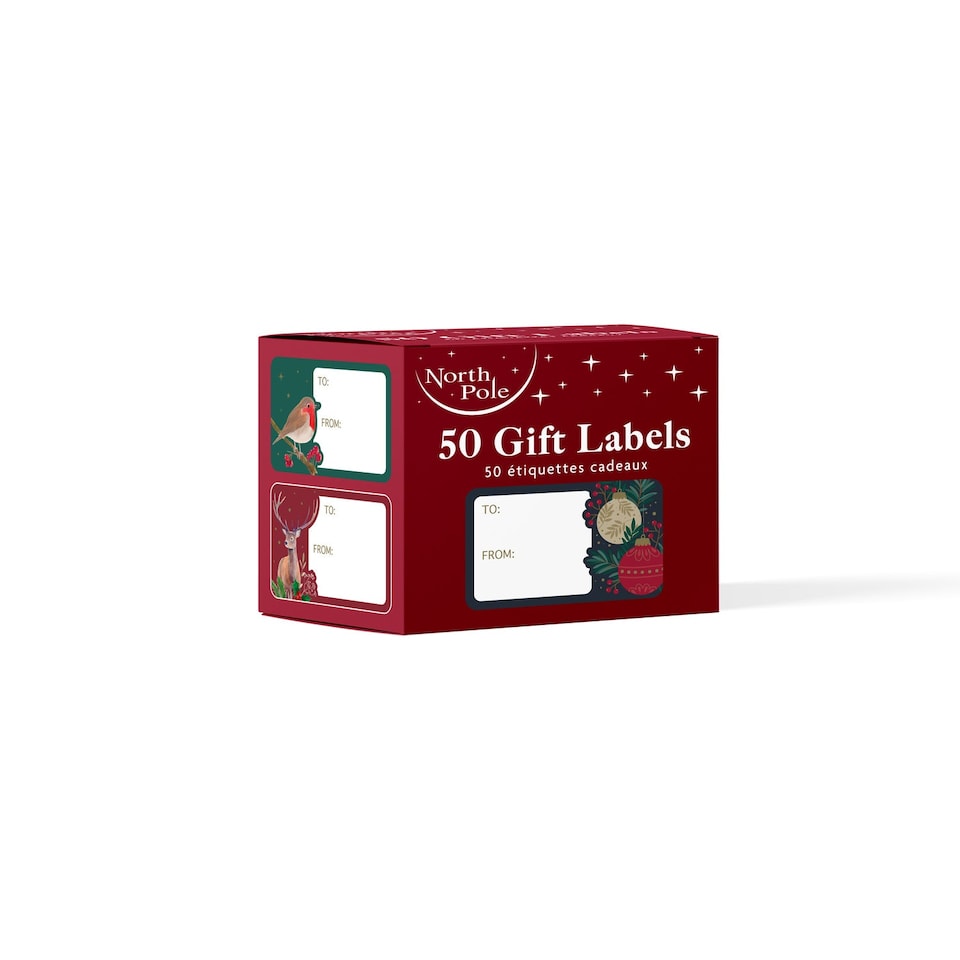 Christmas Self Adhesive Sticker Tags Traditional Design 50 Pack - Tesco ...