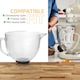 image 4 of SPARES2GO 4.7L Glass Mixing bowl Jug for KitchenAid Stand Mixer K40 5KSM5GB + Cover