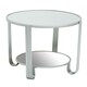image 2 of Jolie Round Mirrored Top Silver Frame Table Silver