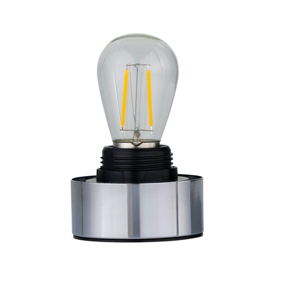 image 1 of Set of 2 Betchley - Battery Operated Chrome Lamp with Clear Glass Chrome | Clear
