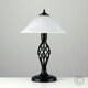 image 3 of ValueLights Memphis Satin Black Barley Twist Table Lamp with Frosted Alabaster Shade - Complete with 6w LED Bulb In Warm White