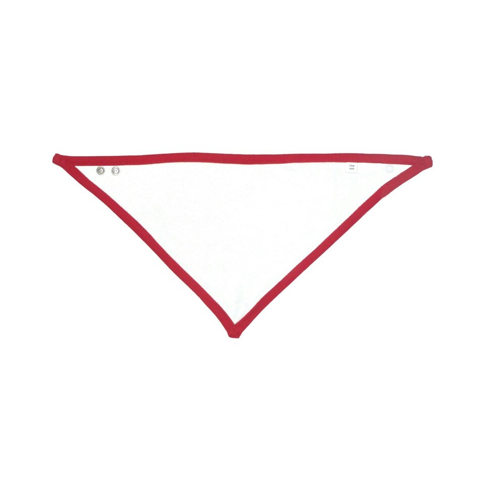 image 1 of Babybugz Baby Reversible Contrast Detail Bandana Bib - White/Red - One Size