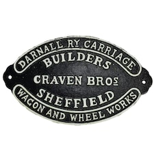 Darnall Coach Carriage Cast Iron Sign Plaque Wall Fence Gate Wagon Builder