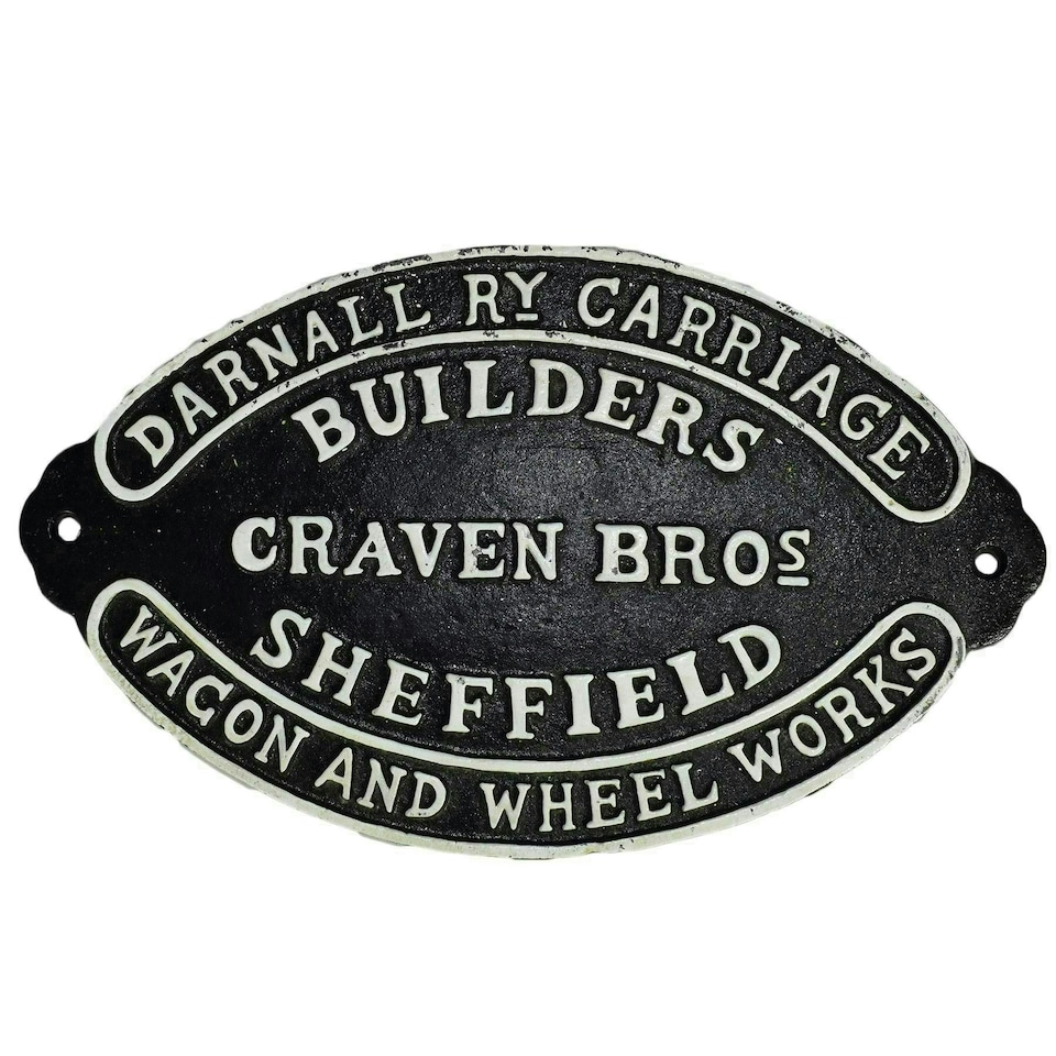 image 1 of Darnall Coach Carriage Cast Iron Sign Plaque Wall Fence Gate Wagon Builder