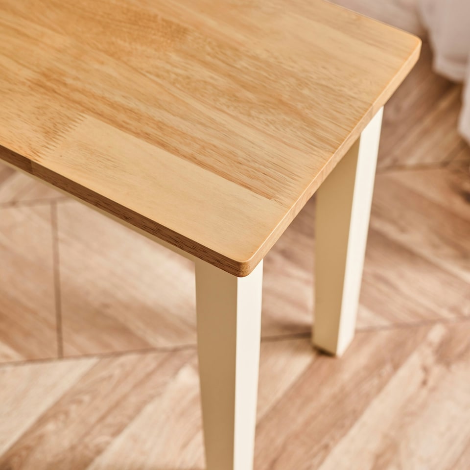 image 1 of Furniturebox Tenby Solid Wood Cream and Oak Large Dining Bench
