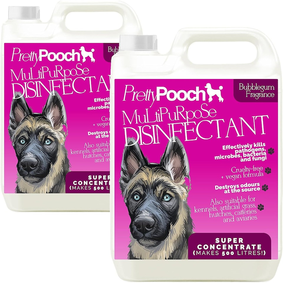 image 1 of Pretty Pooch Multipurpose Disinfectant - Cleaner, Sanitiser, Deodoriser - Concentrated Formula - Bubblegum 5L x2