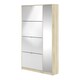 image 3 of Shoes Shoe Cabinet 4 Flip Down Doors and 2 layers 1 Mirror Door Oak structure