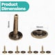 image 2 of 10mmx18mm Double Cap Rivets, Extra Long Metal Studs for DIY- 50pcs