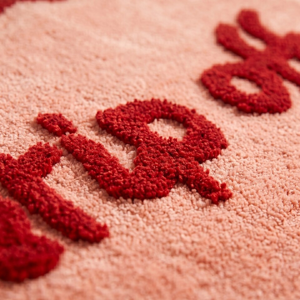 image 1 of Strip Off Slogan Scalloped Bath Mat