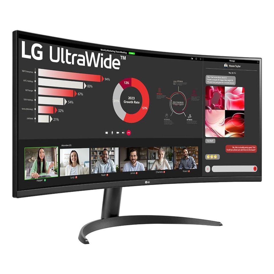 image 1 of LG Ultrawide 34WR50QK-B.AEK 34" Curved VA LCD Wide Quad HD FreeSync Monitor