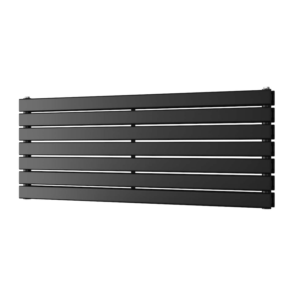 image 1 of Typhoon Axis Horizontal Double Panel Bathroom Radiator - Black (H) 476mm x (W) 1200mm