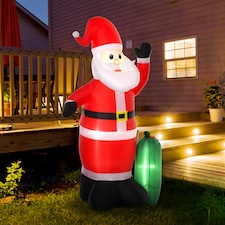 HOMCOM 7.5ft Inflatable Christmas Santa Claus with LED Air Blown Xmas Décor Holiday Outdoor Yard Decoration