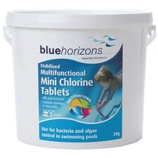 Blue Horizons - Multifunctional Mini 20g Chlorine Tablets 1 X 25kg Long lasting stabilised clarifier algae inhibitor