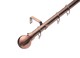 image 1 of Lister Cartwright 28mm Antique Copper Extendable Metal Curtain Pole Set Rings with Ball Finial (120 - 210 cm)