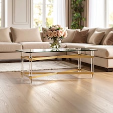 Luxe Design Coffee Table, Spacious Top Decorative Coffee Table For Livingroom, Durable Modern Coffee Table Multi